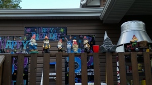 We went to a cousin's surprise 50th b-day. She hates gnomes, but better get used to them! It was great to see everyone.